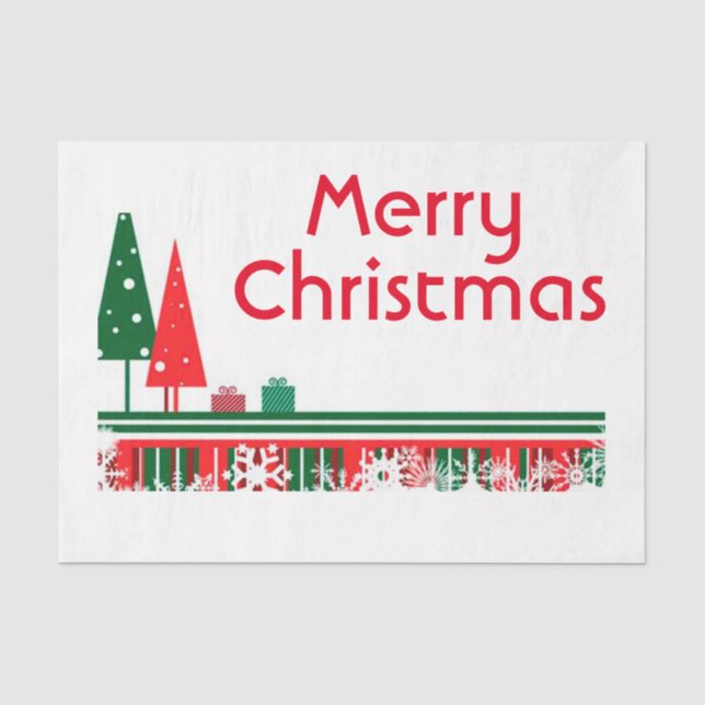 Seda Navidades Papel Tejido/Árboles de Navidad (Anverso)