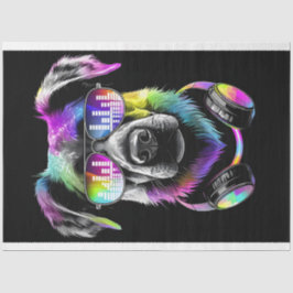 Seda Neon Alation con auriculares Papel de tejidos