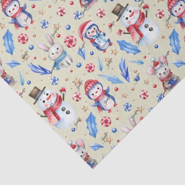 Seda Nombre, 3 hojas Papel de tejidos Navidades caprich (Detalle)