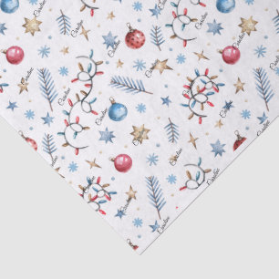 Seda Nombre de guión 3 Hojas de papel de tejidos Navida