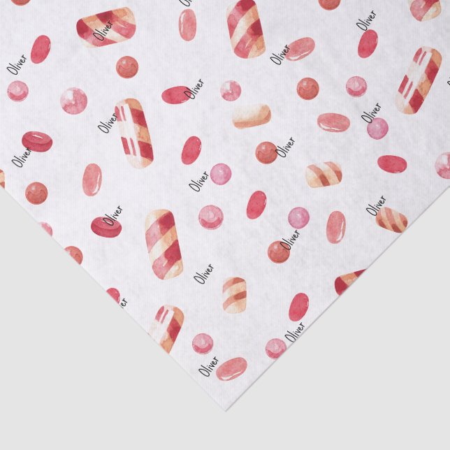 Seda Nombre, Papel de tejidos (3) Patrón de caramelos d (Detalle)