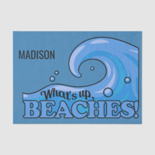 Seda Nombre personalizado Papel de tejido Funny Beach W