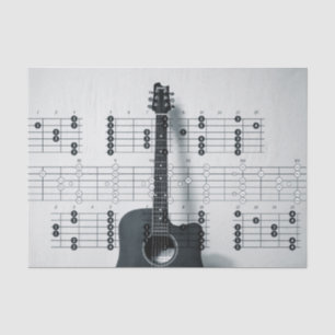 Seda Notas musicales Papel de toque de guitarra