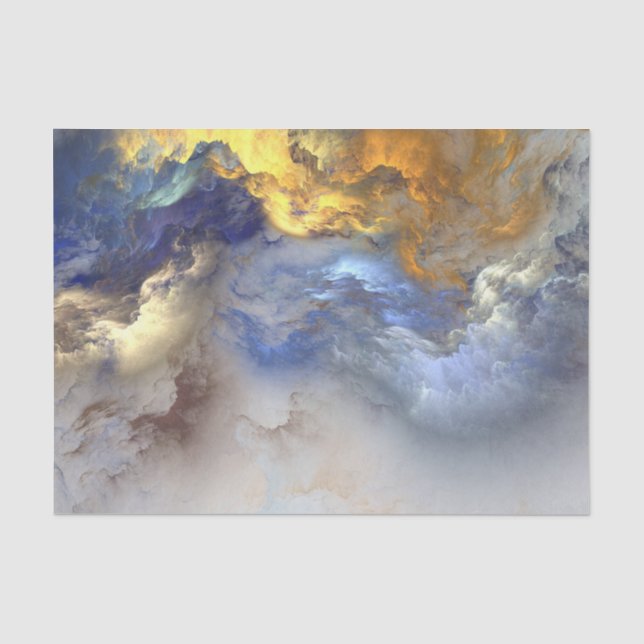 Seda Nubes coloreadas abstractas - Papel de tejidos (Anverso)