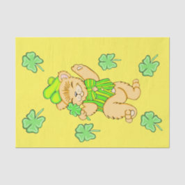 Seda Oso irlandés con papel tisular de shamrock