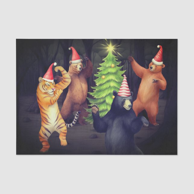 SEDA OSOS DE NAVIDAD BAILANDO PAPEL TISÚ (Anverso)