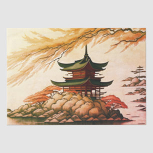 Seda Pagoda en papel de tejidos rocosos