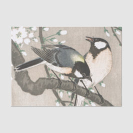 Seda Pájaro japonés en papel de árbol