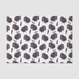 Seda Pájaros y plumas - Papel de tejidos blancos