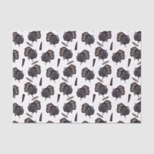 Seda Pájaros y plumas - Papel de tejidos blancos