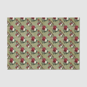 Seda Papel antiguo de pájaros y flores