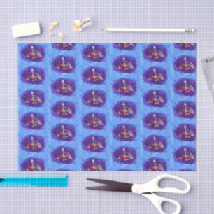 Seda Papel azul de Santa Bat escalonado