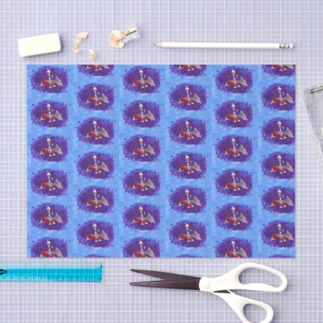 Seda Papel azul de Santa Bat escalonado (Artesanía)