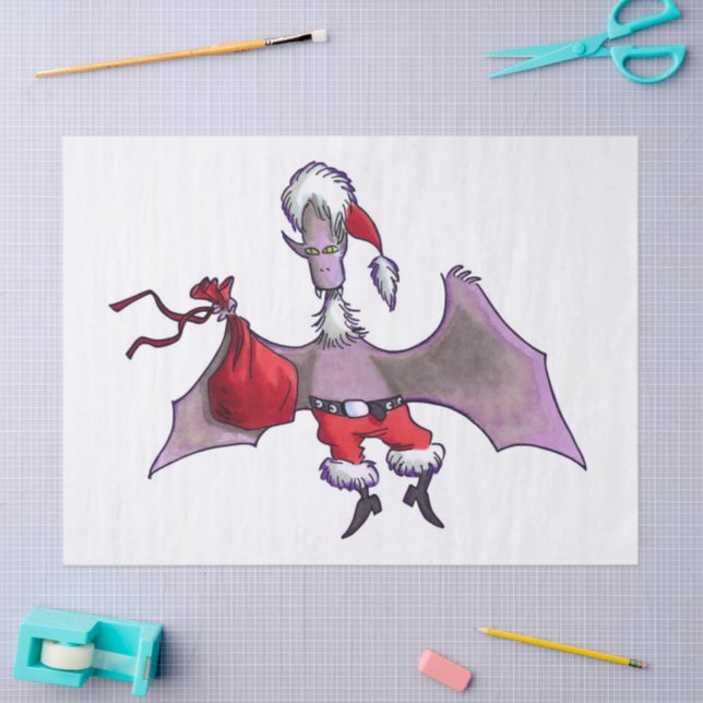Seda Papel blanco de Santa Bat de gran tamaño (Artesanía)
