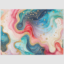 Seda Papel colorido abstracto en el tejido de la tinta