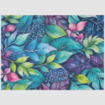 Papel colorido de arte botánico