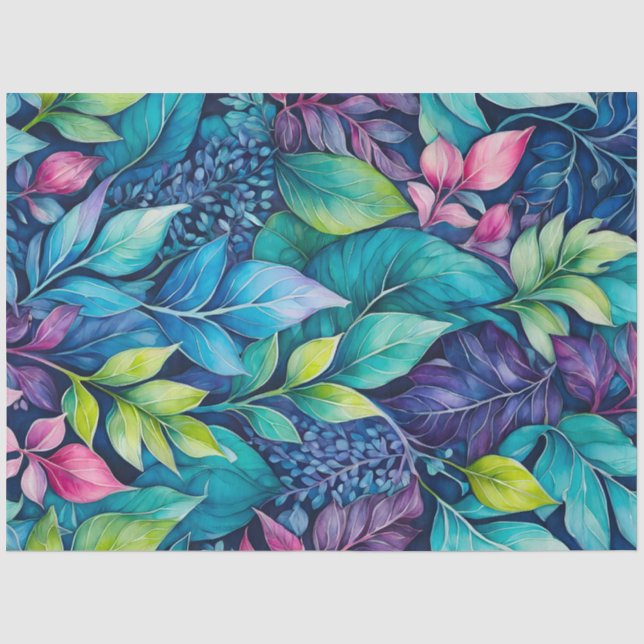 Seda Papel colorido de arte botánico (Anverso)