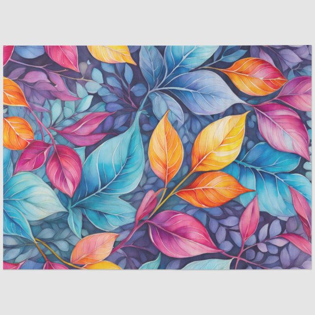 Seda Papel colorido de arte botánico (Anverso)