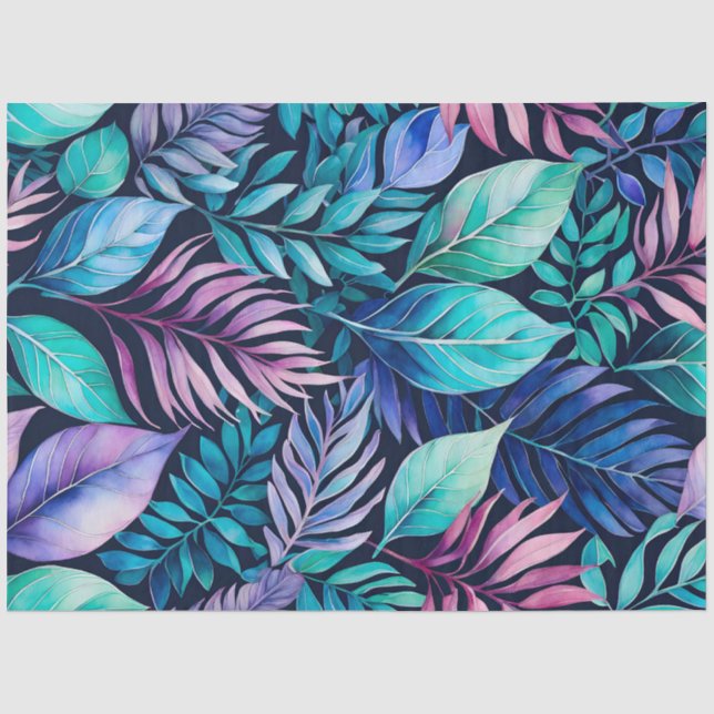Seda Papel colorido de arte botánico (Anverso)