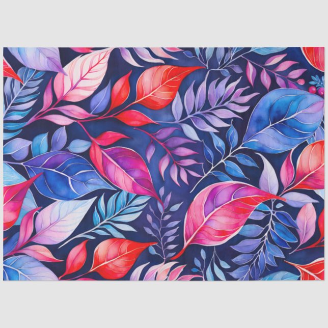 Seda Papel colorido de arte botánico (Anverso)