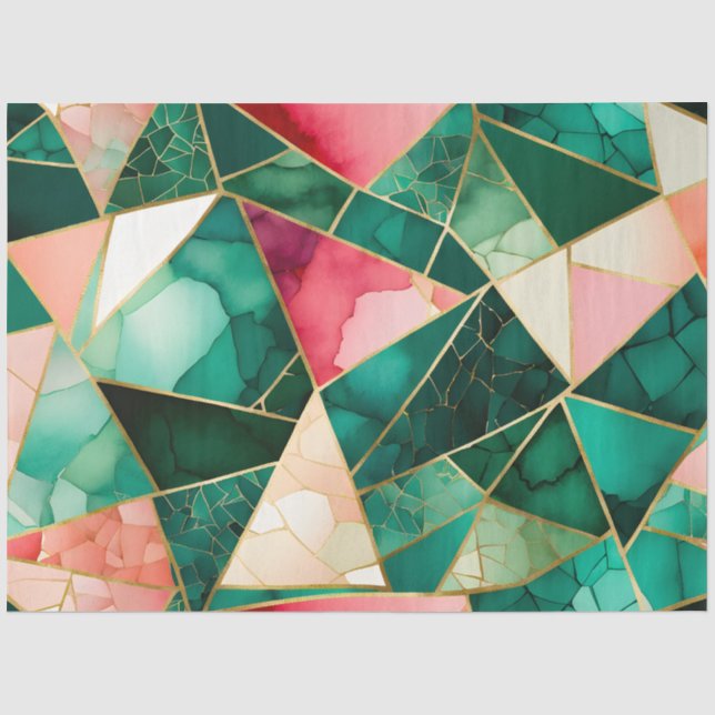 Seda Papel colorido de mosaico de vidrio (Anverso)