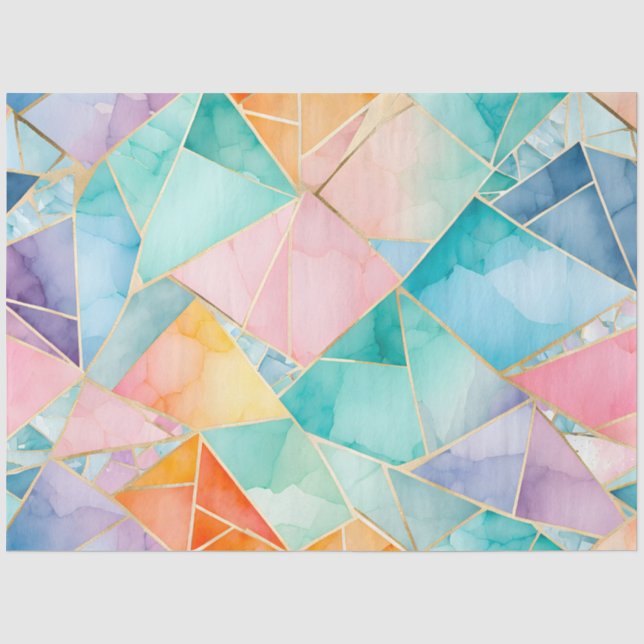 Seda Papel colorido de mosaico de vidrio (Anverso)