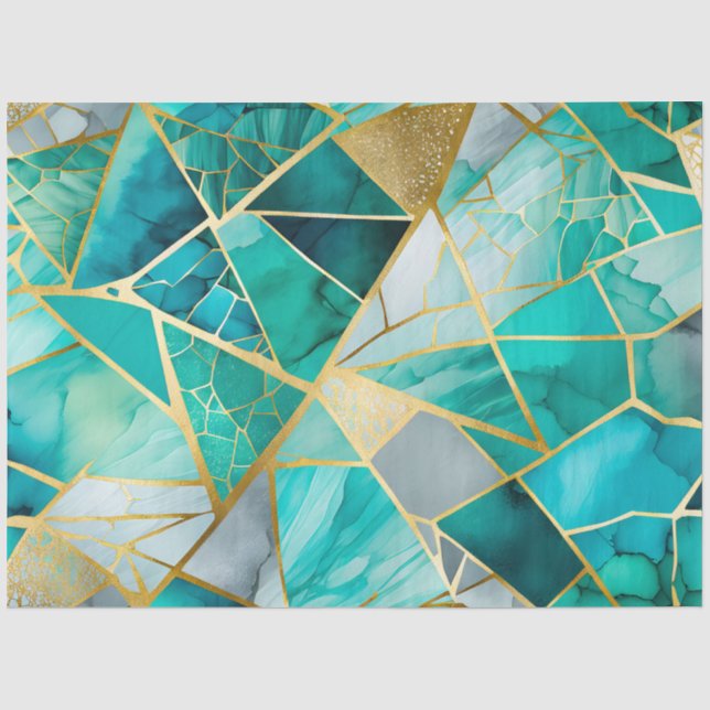 Seda Papel colorido de mosaico de vidrio (Anverso)