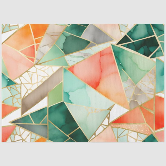 Seda Papel colorido de mosaico de vidrio (Anverso)