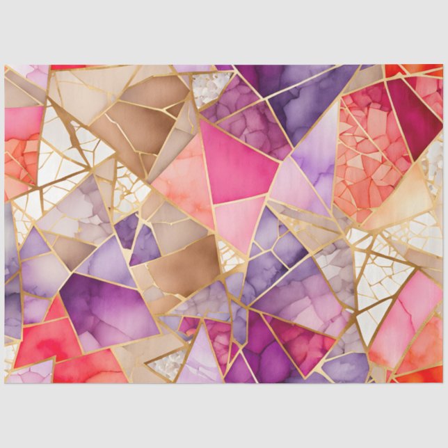Seda Papel colorido de mosaico de vidrio (Anverso)