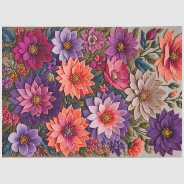 Seda Papel colorido de Needlepoint Art (Anverso)