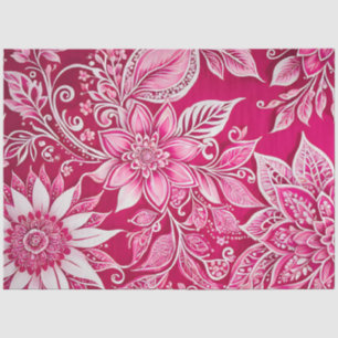 Seda Papel colorido del arte de la batik floral