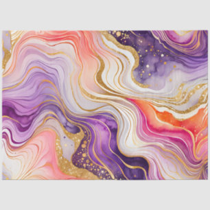 Seda Papel colorido del tejido de la tinta de mármol