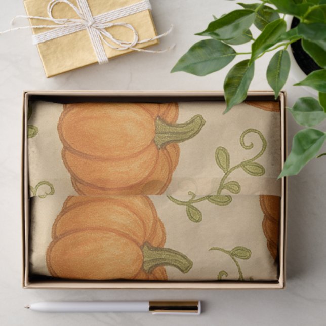 Seda Papel cutáneo de calabaza - Wrappin regalo de Hall (Regalo )