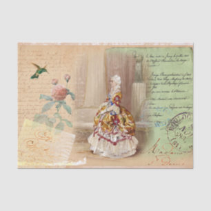 Seda Papel cutáneo Lady Tejido de flores de cosecha