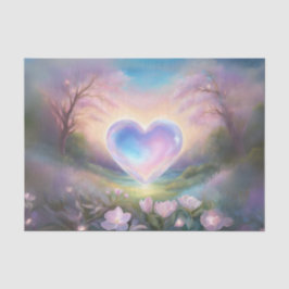 Seda Papel de ajuste de tejidos de corazón de Valentine