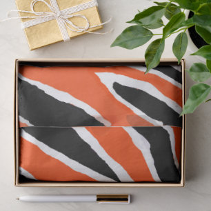 Seda Papel de ajuste de tigre - Naranja/negro
