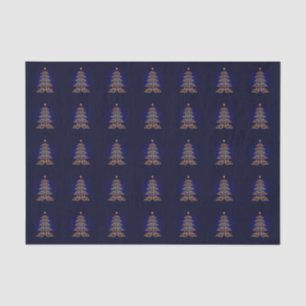 Seda Papel de árbol de navidad azul