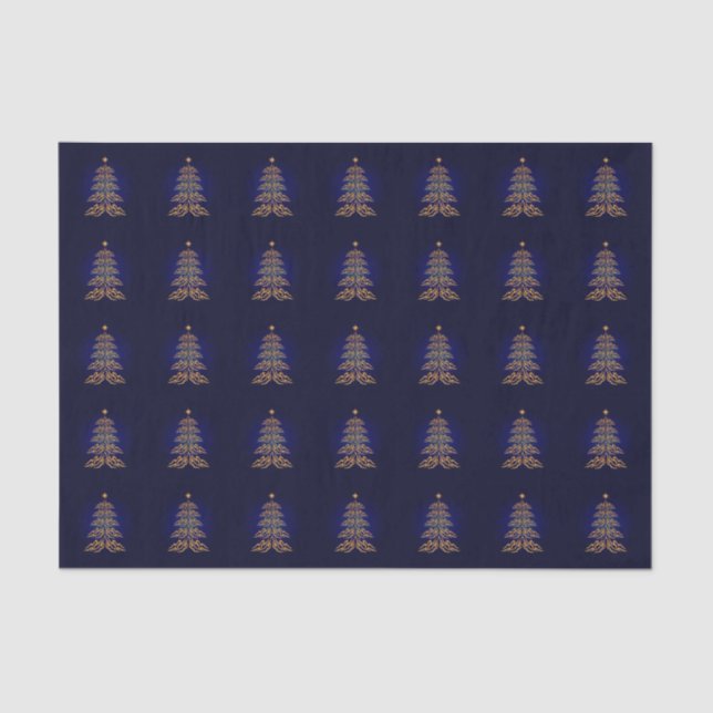 Seda Papel de árbol de navidad azul (Anverso)