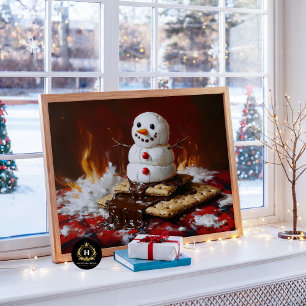 Seda Papel de arte de cocina de muñeco de nieve para de