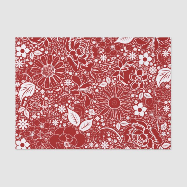 Seda PAPEL DE BELLEZA Botánica-ROJO-TISSUE WRAP (Anverso)