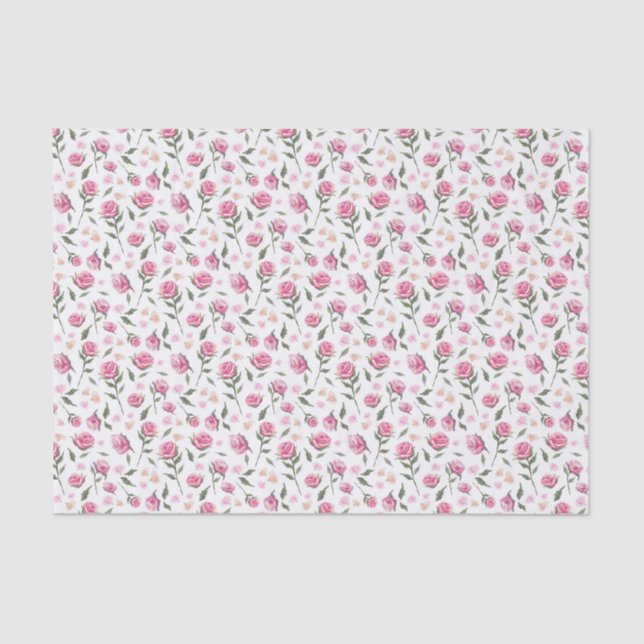 Seda Papel de Bonito femenino de Shabby Chic Rosas (Anverso)