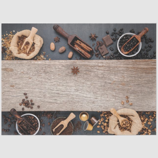 Seda Papel de café y madera desconchada (Anverso)