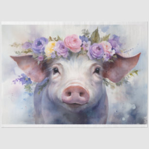 Seda Papel de color de agua "Emma" Pig 30x20 Decoupage
