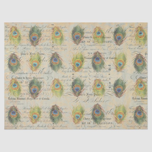 Seda Papel de Complimentry Decoupage de las Ephemeras (Anverso)