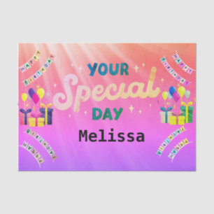 Seda Papel de cumpleaños feliz personalizado