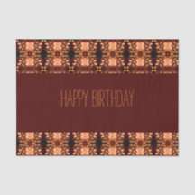 Papel de cumpleaños florido de naranja y melocotón