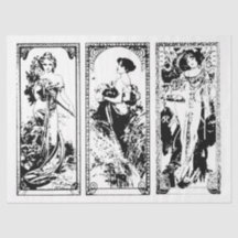 Papel de debate Art Nouveau Lady 24 Decoupage