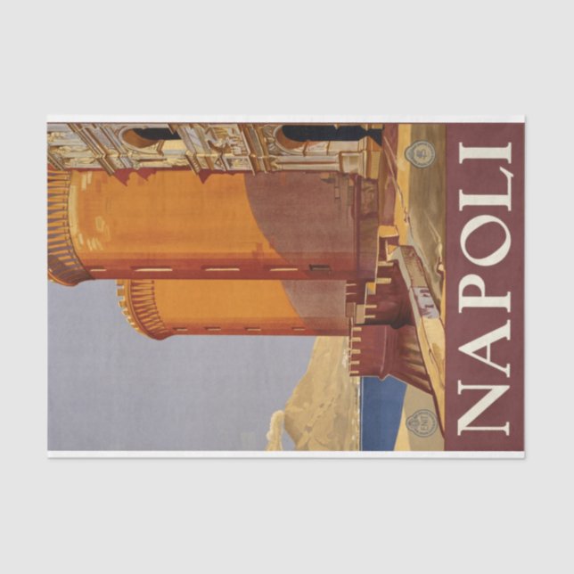 Seda Papel de debate de afiches de viaje de Napoli (Anverso)