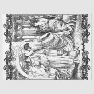 Seda Papel de debate de decoro de las Damas de Art Nouv