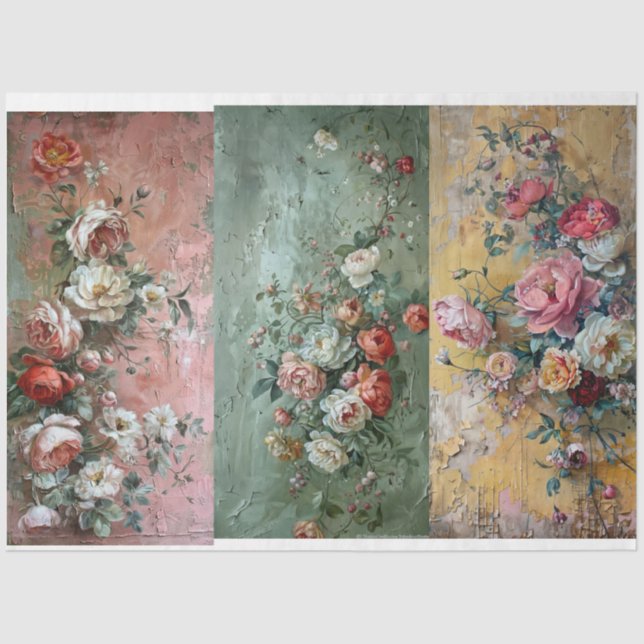 Seda Papel De Decopámetro Floral Para Paneles. (Anverso)